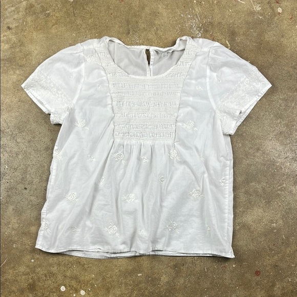 Lucky Brand White Smocked Embroidered Top
Size: Small - Picture 1 of 7